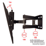 Full Motion Dual Arm LCD LED TV Wall Mount 23" ~ 65" Tilt Swivel Up to 88 lbs - 101AVInc.
