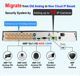 [LTD-16TCB4] 16CH 1080P 5in1 (TVI, AHD, CVI, IP, Analog CVBS and IP) DVR w/ HDMI BNC VGA Output Mobile-APP Motion Real Time Recording