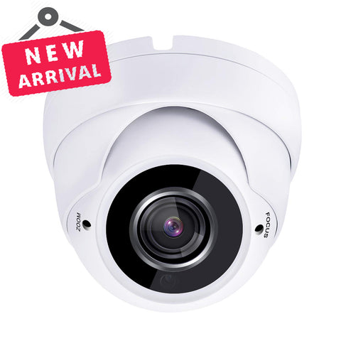 5 Megapixel 4in1 TVI/AHD/CVI/CVBS(960H) 2.8-12mm Lens Security Surveillance Dome Camera DWDR IR Cut OSD menu for Indoor Outdoor CCTV Home Office (White) - 101AVInc.