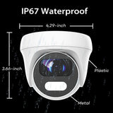 CFDT-28W 24/7 Full-Color 2MP 4in1 TVI/AHD/CVI/CVBS 2.8mm Fixed Lens Surveillance Dome Camera DWDR OSD menu Indoor Outdoor for CCTV DVR Home Office Surveillance Security (White)